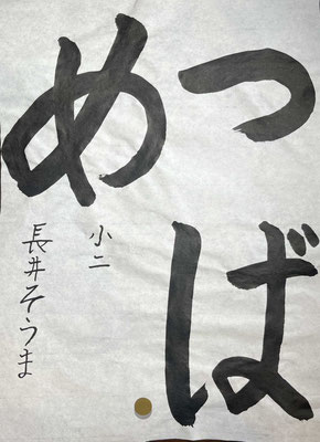 とめはねはらいを丁寧に書けていてお名前の漢字も上手です！