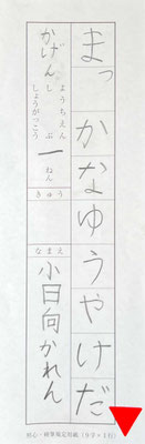 筆でかくように鉛筆でかけていて素晴らしいです。お名前の漢字も上手に書けています