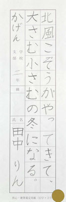 しっかりとした筆圧で漢字とひらがなのバランスもいいです！