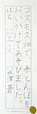 しっかりとした運筆で丁寧に美しく書けています！
