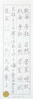 ペンが細かったのですが字形も流れも良いです