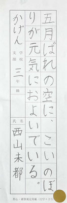 漢字とひらがなの大小を考え丁寧に書きあげられました！