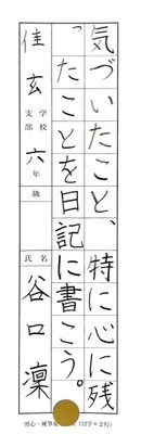 よい筆圧で最後までしっかりと集中して書きあげられていて大変すばらしい！