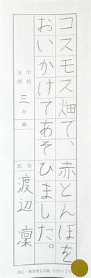 お手本よくみて丁寧に美しく書き上げていて素晴らしいです！