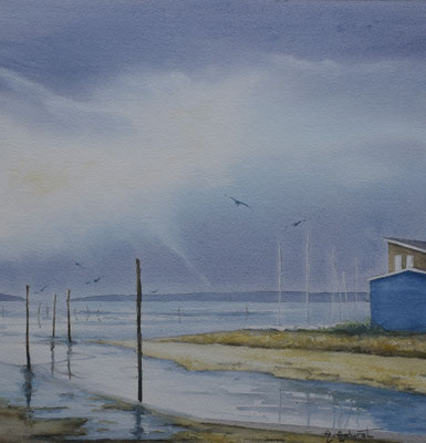 Le vieux port et sa douceur  avec encadrement 48cm 49cm       320€