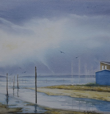 Le vieux port et sa douceur  avec encadrement 48cm 49cm       320€