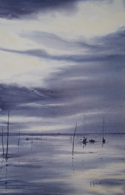 Lumières d'un soir  55.5cm 76cm avec encadrement      640€