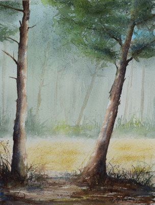 La Clairière avec passe-partout sous papier cristal 38cm 45cm 220€