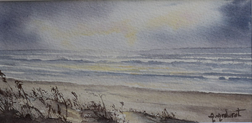 Un soir dans les dunes 31cm 21.5cm avec encadrement   90€