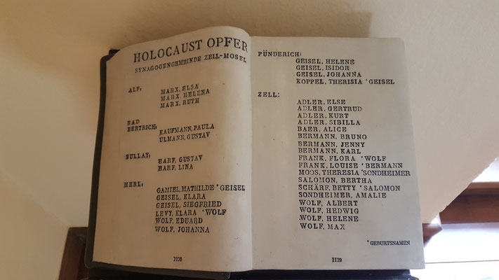Gedenktafel der Opfer des Holocausts