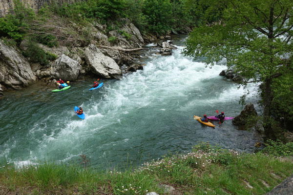 Paddler am Üben