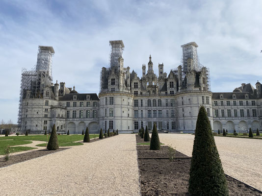 Schloss Chambord, eingerüstet