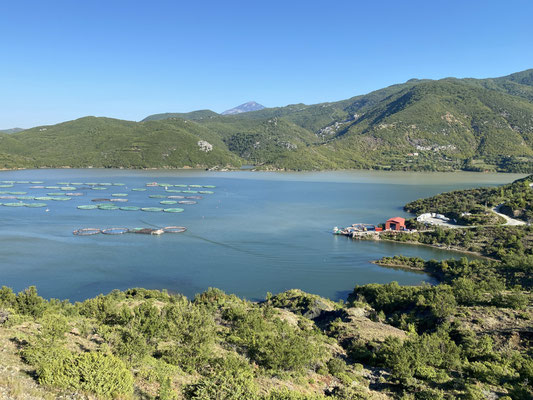 Auch Fischzuchten gibt es auf dem See