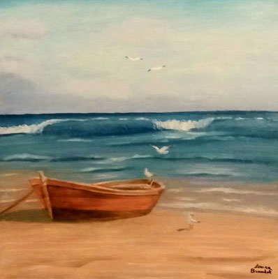 PAESAGGIO MARINO /2020  OLIO SU TELA  60x60 -non più disponibile
