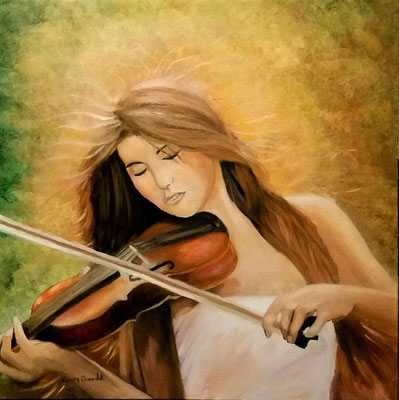 LA DOLCE VIOLINISTA/2018  OILO SU TELA 60x60 collezione privata