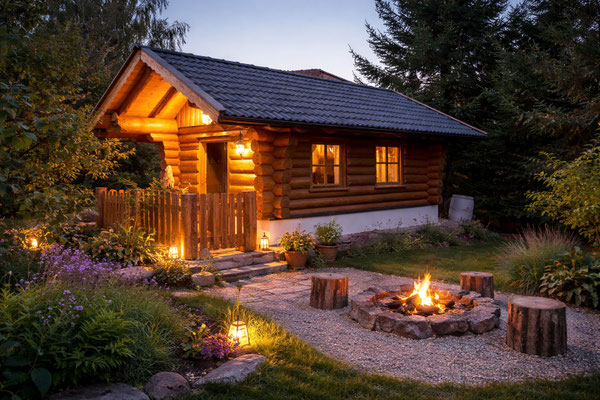 Blockhütte, Gartenhaus, Blockhaus, Saunablockhütte