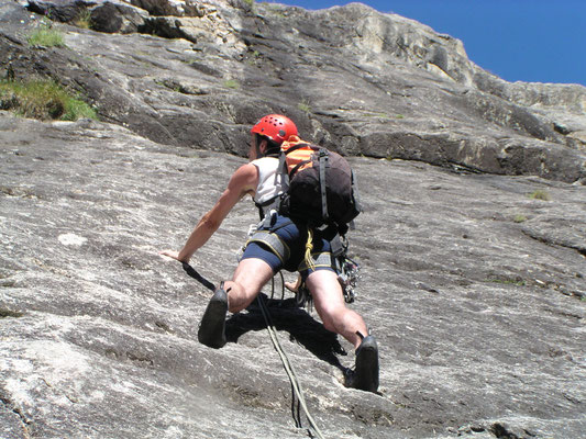 Georg in einer Kletterei bei Ailefroide, Dauphine