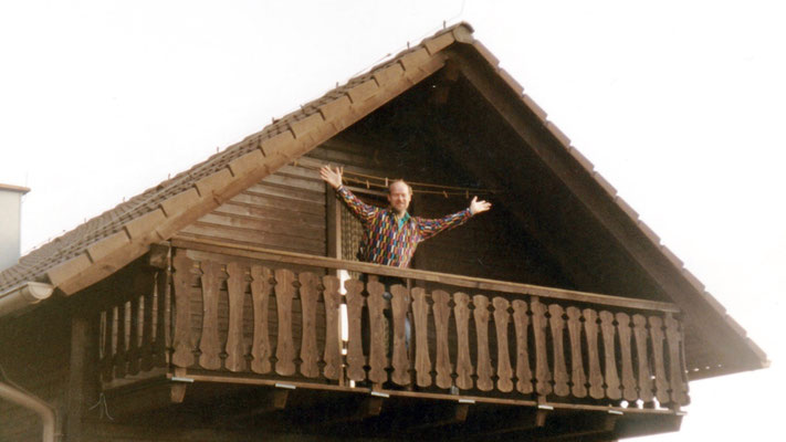 Me on the balcony of the guestroom.