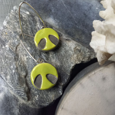 boucles d'oreilles vert anis