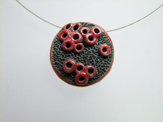 collier  rouge coquelicot