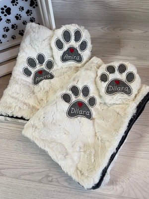 Fleece- und Pfotenstoff in dunkelgrau