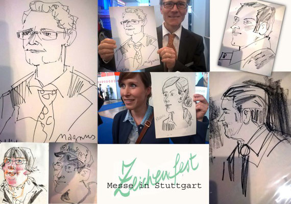 Schnellzeichner in Göppingen und Karikaturist begeistert mit Ihrer Kunst und dem Eventzeichnen als Kunstmalerin. Faszination ist in Stuttgart angesagt und sorgt für gute Stimmung bei Hochzeit, Geburtstag, Firmenevent, Karin Schliehe Diplom Grafikerin.