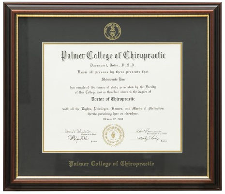 Doctor of Chiropractic (D.C.) degree and U.S. licensure of Dr. Ban.
