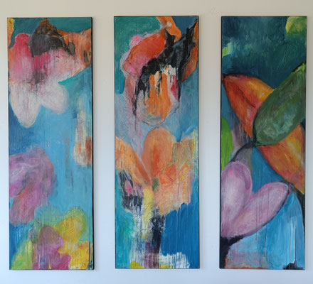 3 Teile, je 50 x 100 cm, Acryl auf Leinwand