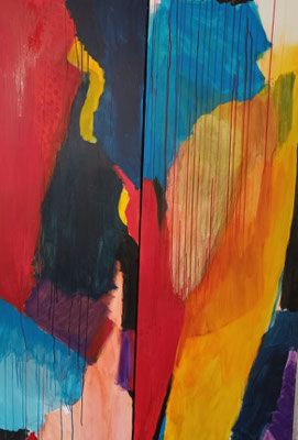 2 Teile, je 50 x 100 cm, Acryl auf Leinwand