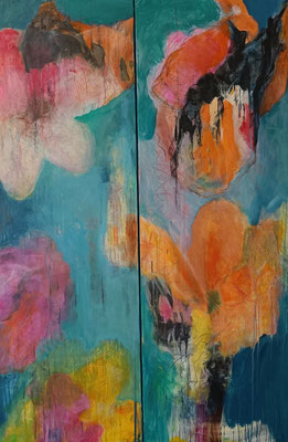2 Teile, je 50 x 150 cm, Acryl auf Leinwand