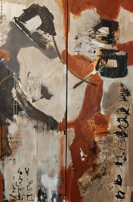 2 Leinwände, 50 x 150 cm, Acryl auf Leinwand