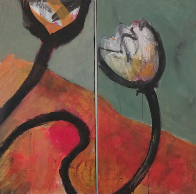 2 Leinwände 50 x 100 cm, Acryl auf Leinwand, verkauft