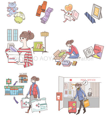 【女性誌】ゆうちょタイアップ記事イラスト