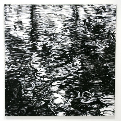 Wasser 01, 2012, Tusche und Acryl auf Leinen, 140x140 cm