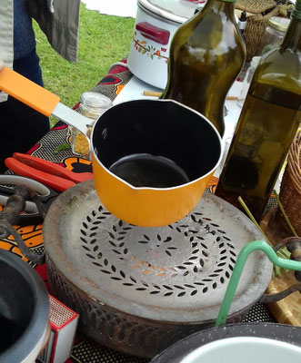 La fabrication du baume à la bougie d'une ancienne chaufferette !