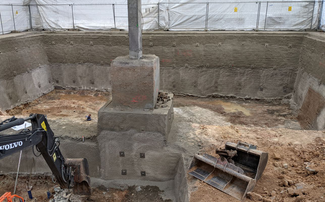 Stabilisierung des Hallenfundamentes mit Mikropfählen
