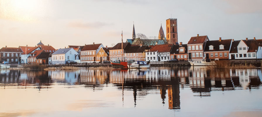 Stadtansicht von Ribe, fotografiert in einer Ausstellung in Ribe 