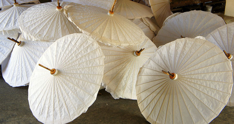 Chiang Mai is famous for different Handicrafts, such as these Umbrellas