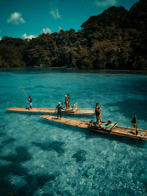 Bamboo Rafting on the river
