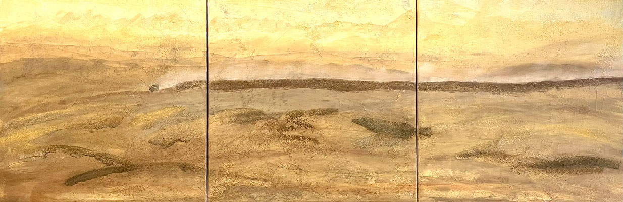 Wüstenwind  |  60x180  |  Gouache / Pigmente auf Leinwand