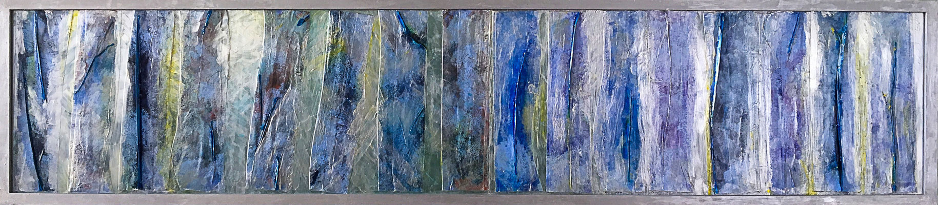 Silber  |  49x100  |  Mischtechnik auf Plexiglas  | Rahmen