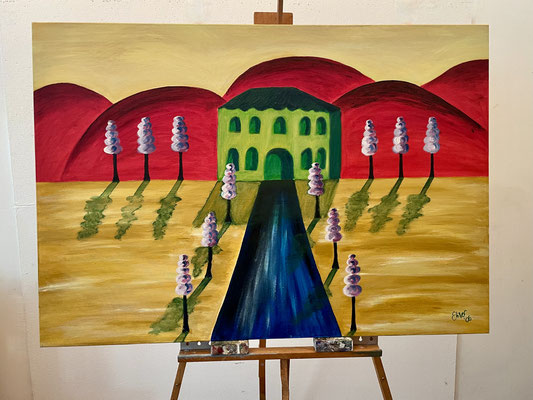 Palazzo |  70x100 | Gouache auf Leinwand