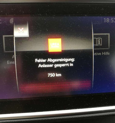 Adblue Fehler sperrt Auto in 750km Lösung möglich