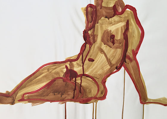 Am Strand, Öl auf Papier, 59.5 x 42 cm, 2006