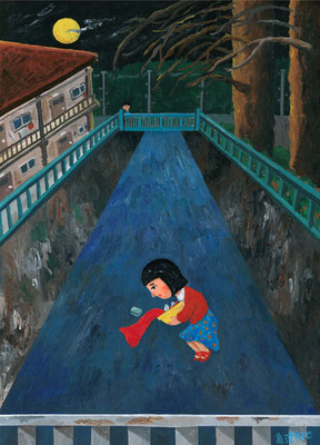 作品no.11 【サイズ】380ミリ×270ミリ　【使用画材】アクリル絵の具、TMKポスター紙　【価格】55,000円（税込／額付）