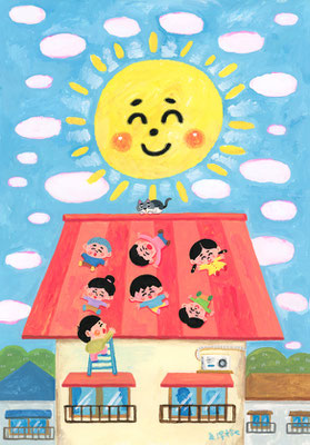 作品no.31 【サイズ】297ミリ×210ミリ　【使用画材】アクリル絵の具、TMKポスター紙　【価格】33,000円（税込／額付）