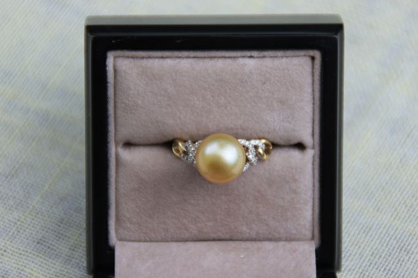 Goldene Kabira Südseeperle, Südpazifik, 11 mm