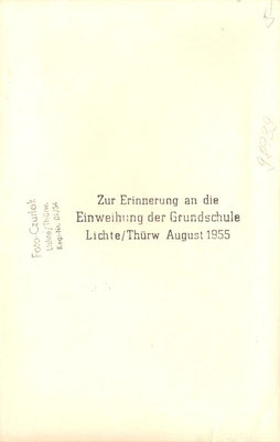 Grundschule Lichte  Einweihung 1955
