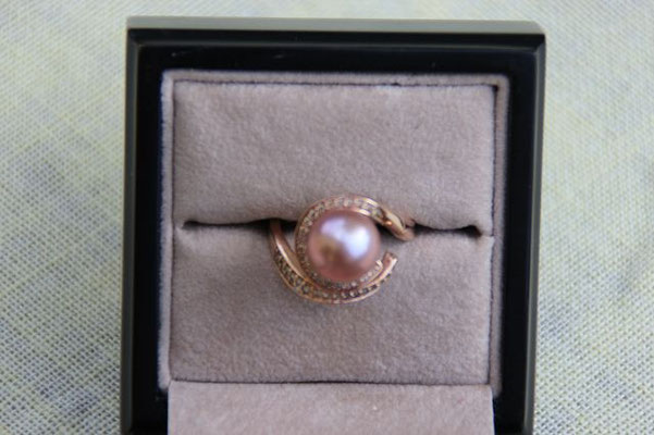 Pinkfarbene Ming Perle, China, 10 mm