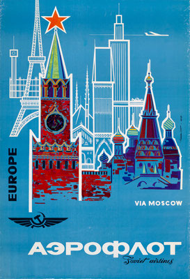 Aeroflot - Europe via Moscow - Be - 1968